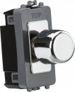1G 2-way 10-200W (LED 10-100W) trailing edge dimmer module - polished chrome