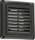 100mm/4 inch Extractor Fan Grille with Fly Screen - Black