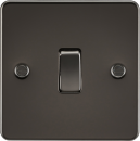 Flat Plate 20A 1G DP switch - gunmetal