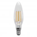 Aztex 4W LED CRI90 Filament Candle Dimmable - SES, Clear, 2200K