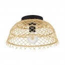 Ceiling Light Steel Black / Wood Natural - AUSNBY