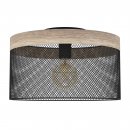 Ceiling Light Steel, Wood Black, Brown - KILNSDALE
