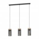 Pendant Light Steel, Wood Black, Brown - KILNSDALE