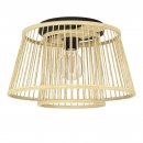 Ceiling Light Steel Black / Wood Natural - HYKEHAM