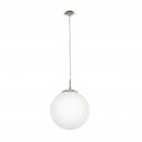 Pendant Light Steel Satin Nickel / Glass Opal-matt White - RONDO