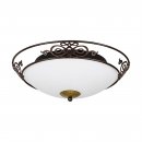 Wall / Ceiling Light Steel Antique-brown, Gold / Glass Chalked Beige - MESTRE