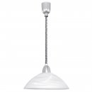 Pendant Light Plastic, Steel Grey, Nickel-matt / Glass Alabaster White - LORD 2