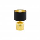 Table Light Steel Gold / Fabric Black, Gold - MANALBA