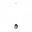 Pendant Light Steel Chrome / Smoked Glass Black-transparent - MURMILLO