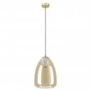 Pendant Light Steel Brushed Brass / Glass Vaporized Amber - ALOBRASE