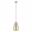 Pendant Light Steel Brushed Brass / Glass Vaporized Amber - ALOBRASE