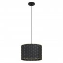 Pendant Light Steel Black / Fabric Black, Brass - MARASALES