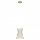 Pendant Light Steel Gold-coloured / Glass Opal-matt White - MASETA