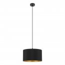 Pendant Light Steel Black / Fabric With Decor Black, Gold - ZARAGOZA