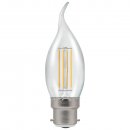 LED Bent Tip Candle Filament Dimmable Clear 5W 2700K BC-B22d