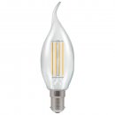 LED Bent Tip Candle Filament Dimmable Clear 5W 2700K SBC-B15d