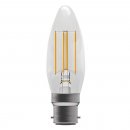4W LED Filament Clear Candle - BC, 2700K
