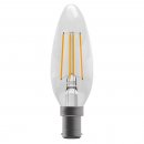 4W LED Filament Clear Candle - SBC, 2700K