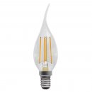 4W LED Filament Bent Tip Clear Candle - SES, 2700K