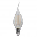 4W LED Filament Bent Tip Satin Candle - SES, 2700K