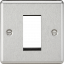1G Modular Faceplate - Rounded Edge Brushed Chrome