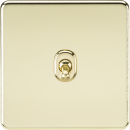 Screwless 10AX 1G 2-Way Toggle Switch - Polished Brass