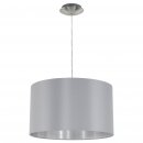 Pendant Light Steel Satin Nickel / Fabric Grey, Silver - MASERLO
