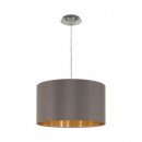 Pendant Light Steel Satin Nickel / Fabric Cappuccino, Gold - MASERLO
