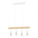 Pendant Light Steel White / Wood Brown - TOWNSHEND