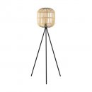 Floor Light Steel Black / Wood Natural - BORDESLEY