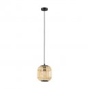 Pendant Light Steel Black / Wood Natural - BORDESLEY
