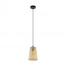 Pendant Light Steel Black / Wood Natural - CLAVERDON