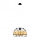 Pendant Light Steel Black / Rattan Natural - ANWICK