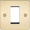 Flat Plate 1G Modular Faceplate - Polished Brass