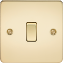 Flat Plate 20A 1G DP switch - polished brass