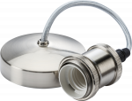 6" E27 Vintage Pendant Set - Brushed Chrome