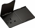 13A 2G unswitched floor socket - matt black