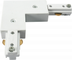230V Track L Right Angle Connector - White