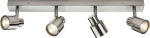 230V GU10 Quad Bar Spotlight - Brushed Chrome