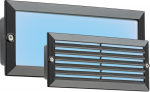 230V IP54  5W Blue LED Recessed Brick Light - Black Fascia