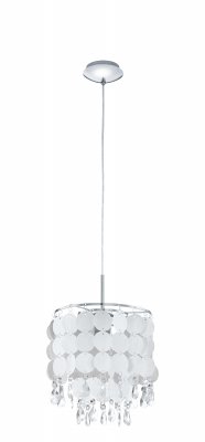Pendant Light Steel Chrome / Film, Brilliant Glass Mother-of-pearl, Clear - FEDRA 2