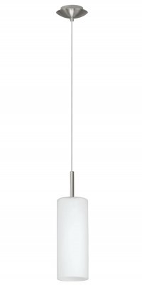 Pendant Light Steel Satin Nickel / Satin Glass White Painted - TROY 3