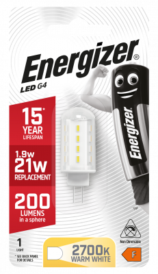 LED G4 Capsule 200lm 1.9W 3,000K (Warm White), Blister Of 1