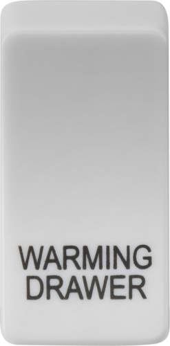 Switch cover "marked WARMING DRAWER" - white