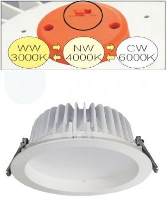 18w 3CCT Sycamore LED Downlight Range -  6000K