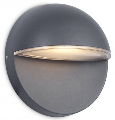 Haldon LED Outdoor Circular Wall Light, Black