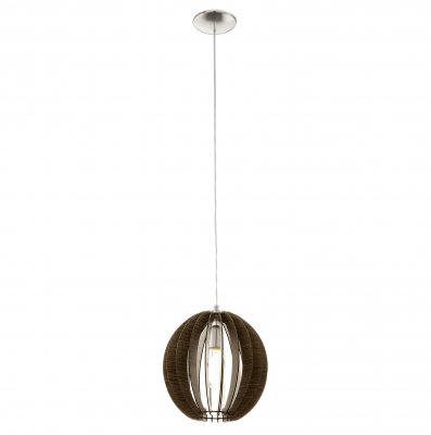 Pendant Light Steel Satin Nickel / Wood Brown - COSSANO