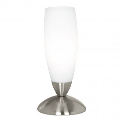 Table Light Steel Satin Nickel / Glass White - SLIM
