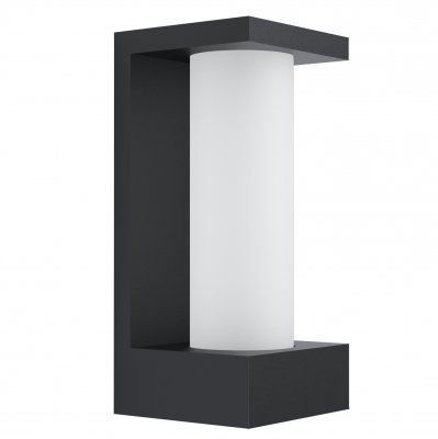 Wall Light Cast Aluminium Black / Satin Glass White - CIVIDINO