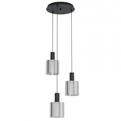 Pendant Light Steel Black / Glass Vaporized Black-transparent - GOROSIBA